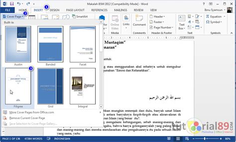 Tutorial dasar jaringan komputer: Cara membuat cover makalah dengan word