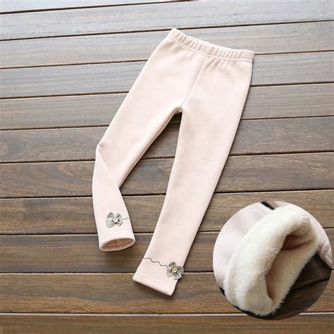 Top Quality Cut Bow Tie Girls Pants Winter Childrens Warm Thicken