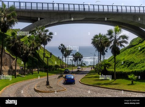 Amazing Daytime View Of Villena Rey Bridge With Pacific Ocean In