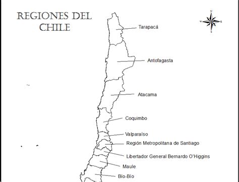 PARA MIS TAREAS: MAPA DE LAS REGIONES DE CHILE