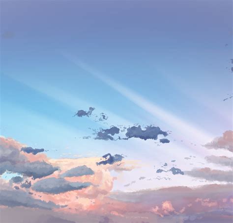 Download Wallpaper 2248x2248 Sky Clouds Original Anime Ipad Air
