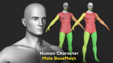 Artstation Human Character Male Basemesh Man Body Game Assets