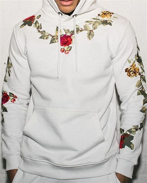 fashion mens floral embroidery sweatshirts hoodie narachic hoodie sweatshirts print pullover