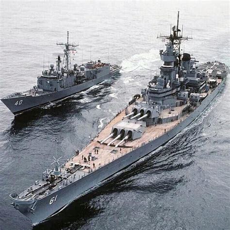 United States Navy Battleship Uss Lowa Refueling The Guided Missile