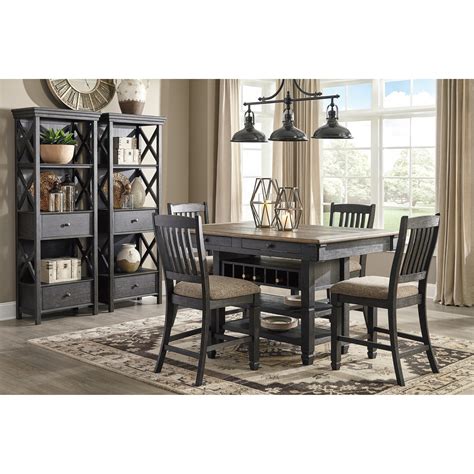 Black finish is beautifully textured. Signature Design by Ashley Tyler Creek Casual Dining Room ...