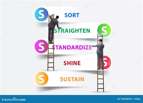 Businessman In 5s Workplace Organisation Concept Stock Image Image Of
