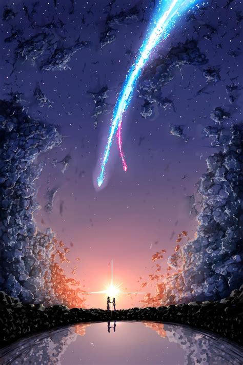 Incredible Your Name Movie Touching Through Space Poster Iphone 8