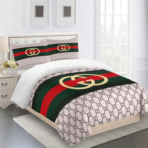 Gucci Bedding Set Black And Red Gold Luxury Bed Sheets Art Home Us
