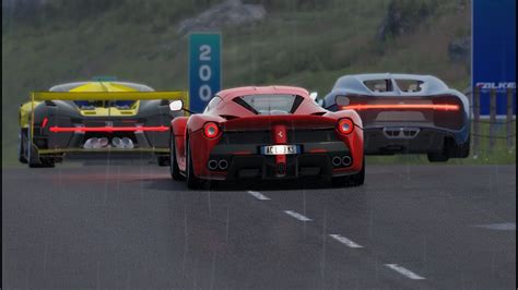 Bugatti Vision Gt Vs Supercars At Highlands Rain Youtube