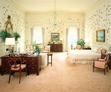 Nancy And Ronald Reagans Bedroom In Was A Cream Coloured Space Lined With Hand Painted Ch