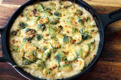 A tasty twist on these traditional greens, from bbc good food. Thanksgiving Side Dish: Creamy Brussels Sprouts and Bacon ...