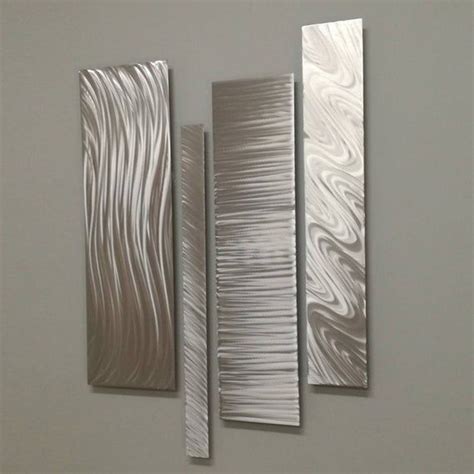 Silver Metal Wall Art Modern Metal Wall Art Modern Abstract Etsy