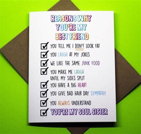 Reasons Why Youre My Best Friend Soul Sister Funny Cute Etsy