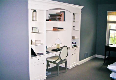 The built in desk could be in the center of your wall library or in a corner of your master bedroom it is up to your choice. Custom Built In Desk for Bedroom - Traditional - Storage ...