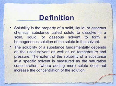 Solubility