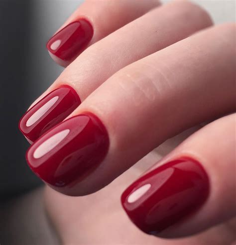 Beautiful Red Glossy Nail Designs In 2020 Red Nail Art Designs Red
