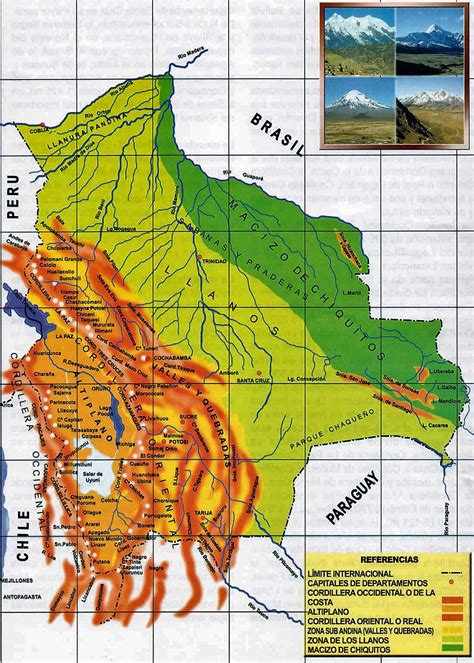 Mapa de Bolivia - Mapa Físico, Geográfico, Político, turístico y Temático.