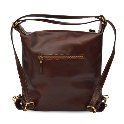 Leather Bag Convertible Backpack Purse Women Handmade Italian Etsy
