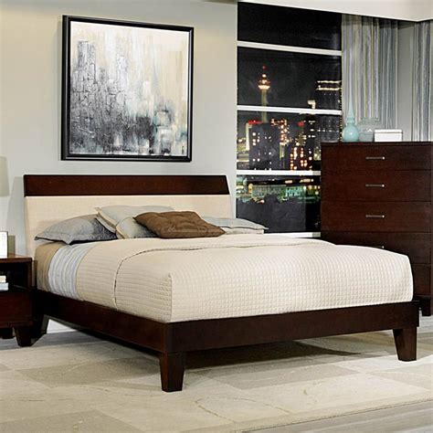 Claran Dark Cherry Wood King Platform Bed The Classy Home