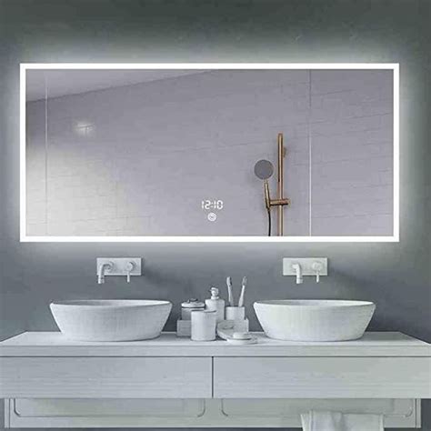 Now everyone wants to get ready in the kids bathroom because of the. QZ Anti-Fog Bathroom Mirror, Frame Less Rectangle Backlit ...