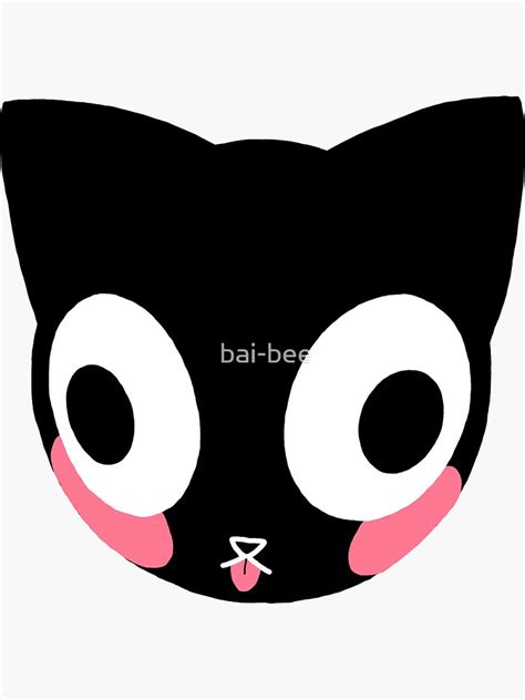 Blushing Cursed Cat Emoji Sticker For Sale By Bai Bee Redbubble