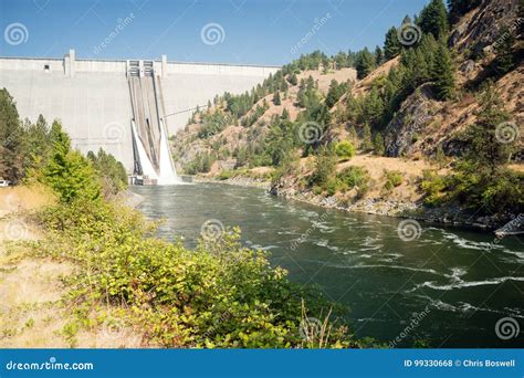 Dworshak Dam Concrete Gravity North Fork Clearwater River Idaho Stock