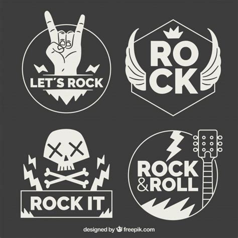 Download Rock Logo Collection With Flat Design For Free Logo