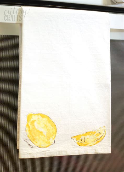 easy and fun fruit stamping on tea towels diy candy