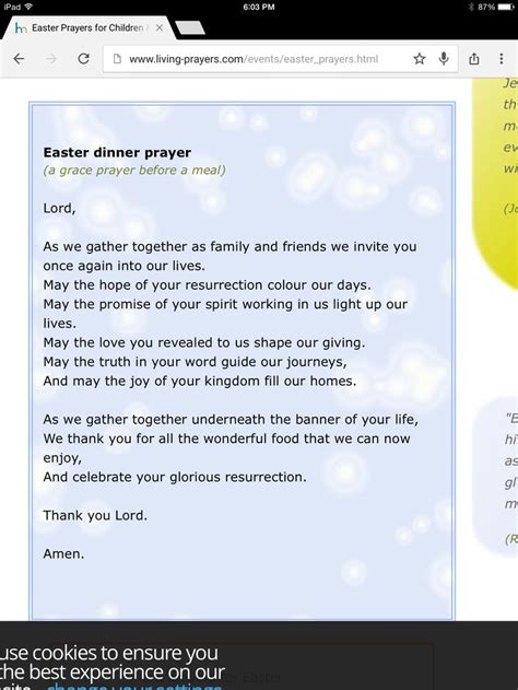 Whether you prefer short and simple easter dinner blessings or lengthy and symbolic prayers, there is something in this list for everyone. Easter dinner prayer | Easter prayers, Easter dinner