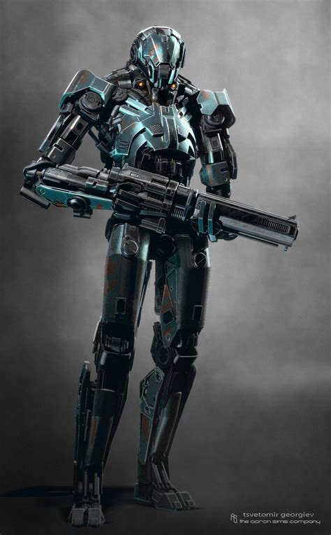 Artstation Robot Soldier Design Tsvetomir Georgiev Futuristic