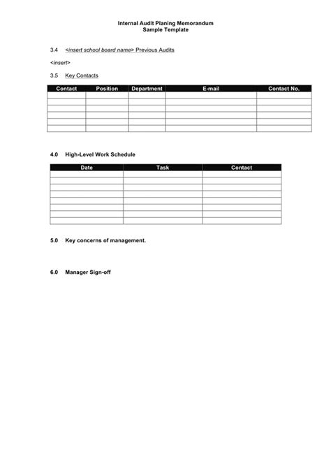 Internal Audit Planning Memorandum Template In Word And Pdf Formats