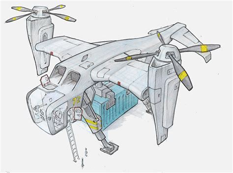 Tilt Rotor Helicopter On Behance Helicopter Character Art Tilt