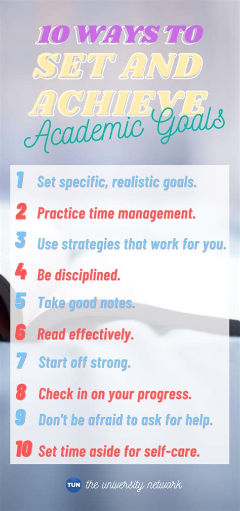 How To Set And Achieve Academic Goals Tun