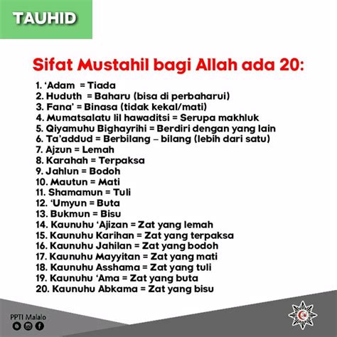 Sebenarnya, sifat wajib allah tak terhitung banyaknya. Sifat Mustahil Bagi Allah - Sumber Informasi
