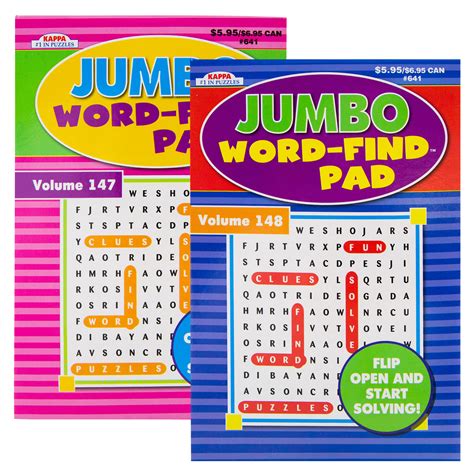 Puzzles Digest Size Kappa Jumbo Word Find Pad Bazic Products Bazic