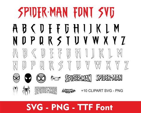 Spiderman Font SVG Spider Font Svg Spider Clipart Svg Etsy New Zealand