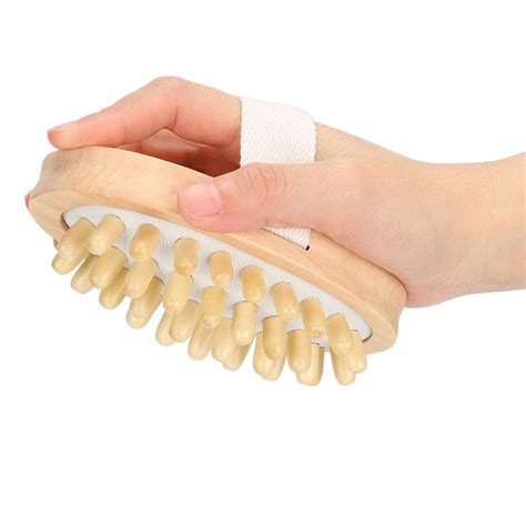 Dry Body Brush Wooden Handheld Massage Brush Cellulite And Lymphatic Drainage