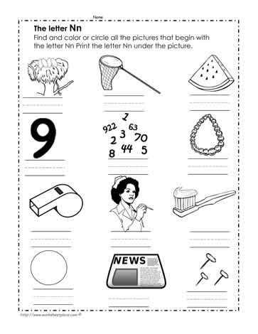 Letter n words for kids