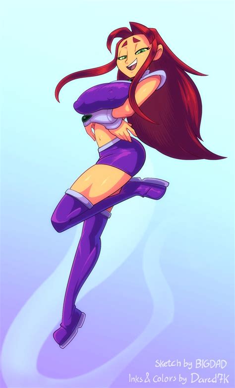 Dare On Twitter Flying Starfire A Collab Piece Sketch Done By