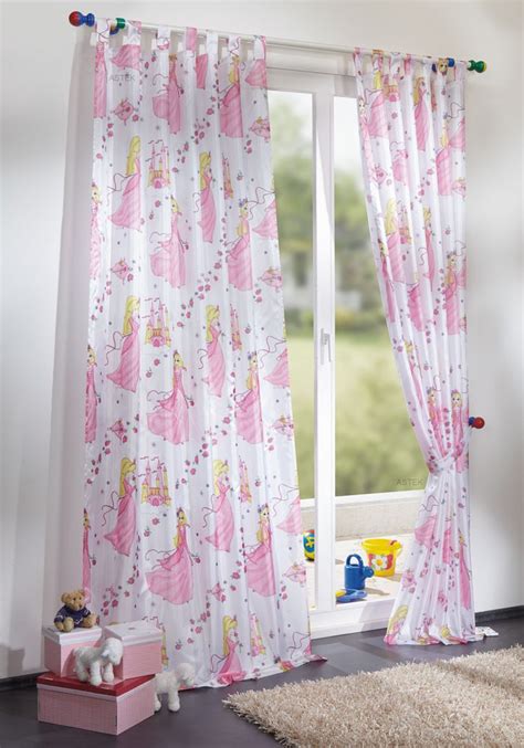 Einen spannenden erlebnisort schaffen mit gardinen für kinder. Kinderzimmer Gardine Schlaufenschal Prinzessin Motiv in weiß rosa für Mädchen | eBay