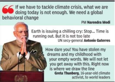 Narendra Modi Time For Talk Over Act Now On Climate Change India
