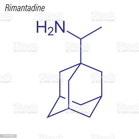 Skeletal Formula Of Rimantadine Drug Chemical Molecule Stock