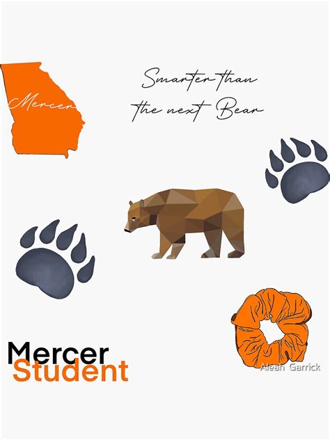 Mercer University Bear Mascot Inspired Sticker Pack Sticker For Sale