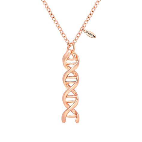 Noumanda Silver Gold And Rose Gold Toned Dna Necklace Double Helix
