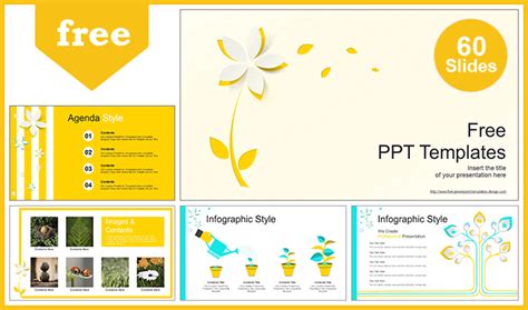 Beautiful Yellow Flower Powerpoint Templates Easily