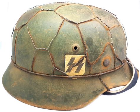Waffen Ss Helmet M35 Dd Size 6861 Restoration