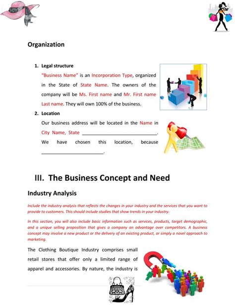 Retail Fashion Store Business Plan Template Physical Location Sample