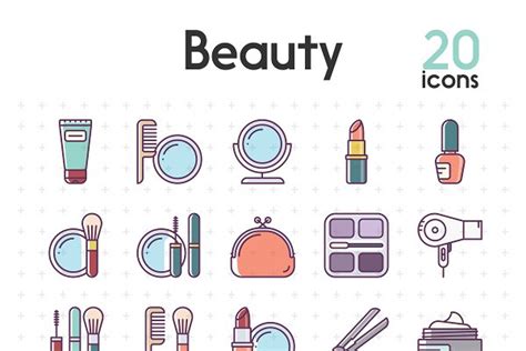 50 Beauty Icons Pre Designed Photoshop Graphics ~ Creative Market