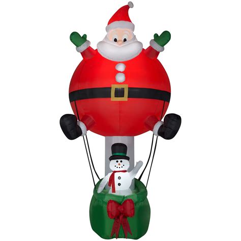 Airblown Inflatable Santa Hot Air Balloon Ride Giant By Gemmy