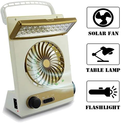 Mnl Trendz 3 In 1 Solar Fan With Light Rechargeable Emergency Solar